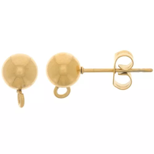 Espárragos de bola de 6 mm con anillo abierto - Acero inoxidable 304L Dorado x2