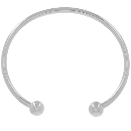 Pulsera 170 mm con 2 bolas - Plateado antiguo x1