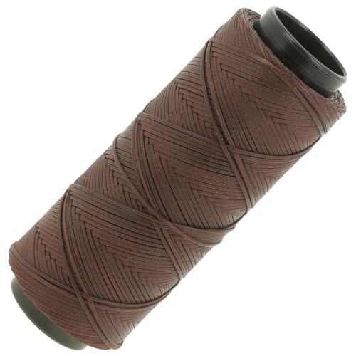 Hilo plano de poliéster encerado - Slam Cord para micro macramé 1 mm - Cacao x100m