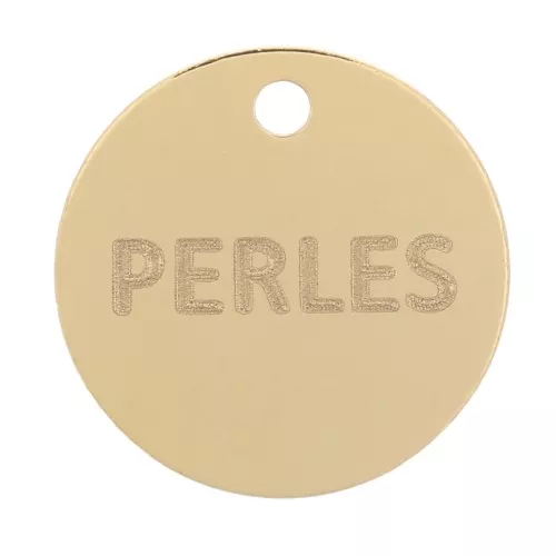 Charms redondos personalizados de 8 mm con logotipo o marca - Gold filled x100