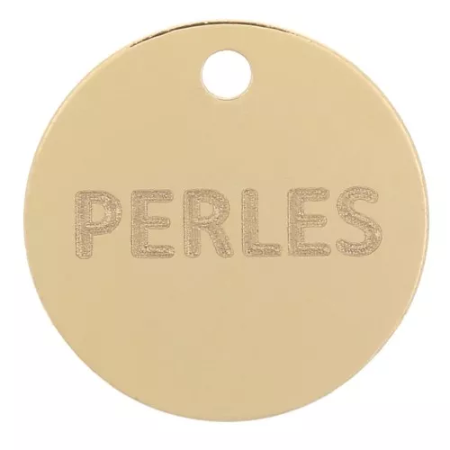 Charms redondos personalizados de 10 mm con logotipo o marca - Gold filled x100