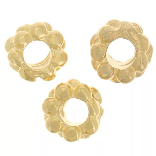 Arandela en forma de flor 4 mm - Dorado x10