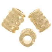 Perlas trabajadas tubos 7x5 mm - Dorado x5