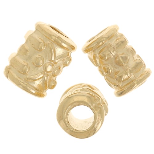 Perlas trabajadas tubos 7x5 mm - Dorado x5