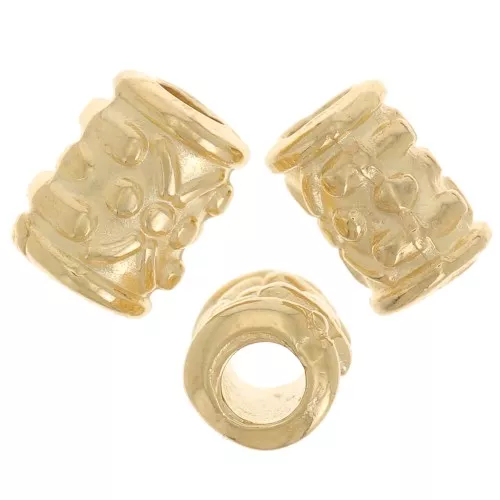 Perlas trabajadas tubos 7x5 mm - Dorado x5