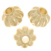 Cuentas redondas efecto flor 8 mm - Doradas x4
