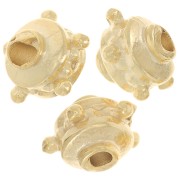 Cuentas redondas aplanadas 8x6 mm con bolitas - Dorado x5|raw }}