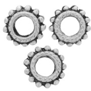 Cuentas redondas con bolitas 7 mm - Plateado envejecida x10|raw }}