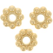 Cuentas flor 7 mm - Dorado oro fino x10