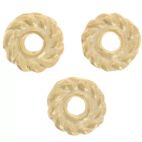 Arandela efecto cuerda 5 mm - Dorado x10