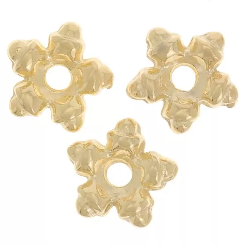 Cuentas estrella redondas 7 mm - Dorado oro fino x10