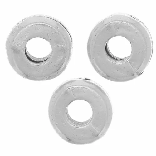 Cuentas rondelle lisas 5 mm - Plateado envejecida x10