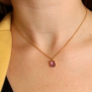 Colgante rectángulo facetado con engaste garra 12x6 mm - Plata 925 - Labradorita