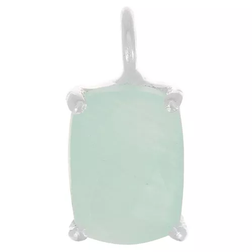 Colgante rectángulo facetado con engaste garra 12x6 mm - Plata 925 - Amazonita