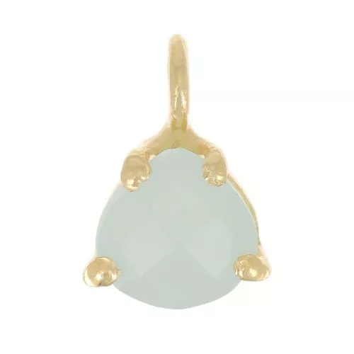 Colgante triángulo facetado engastado garra 10x7mm Plata 925 Dorado - Amazonita