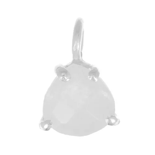 Colgante triángulo facetado con engaste garra 10x7 mm - Plata 925 - Piedra luna