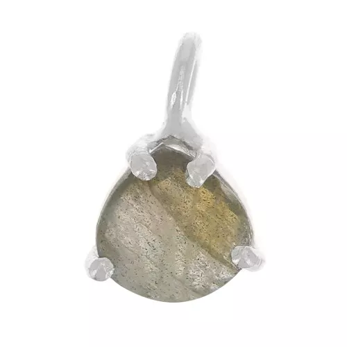 Colgante triángulo facetado con engaste garra 10x7 mm - Plata 925 - Labradorita