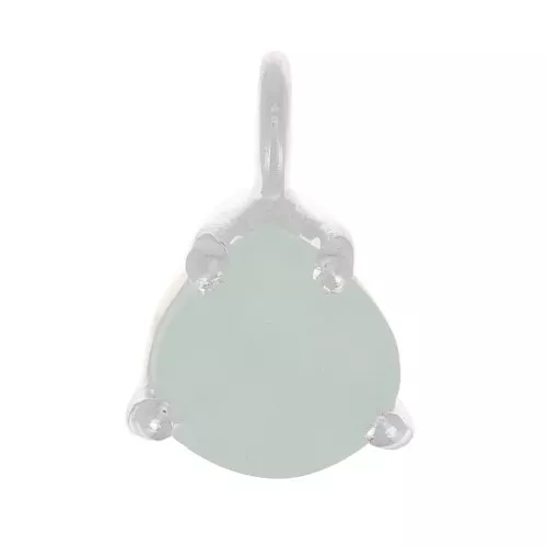 Colgante triángulo facetado con engaste garra 10x7 mm - Plata 925 - Amazonita