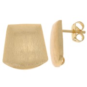 Pendientes trapecio efecto cepillado 15 mm con anilla abierta - Dorado x2|raw }}