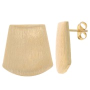 Pendientes trapecio efecto cepillado 20 mm con anilla abierta - Dorado x2|raw }}