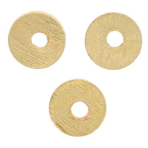 Abalorios Heishi efecto cepillado 4x0,8 mm - Dorado x5g aprox. 65 piezas