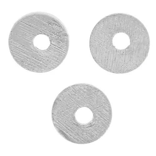 Heishi cuentas efecto cepillado 4x0.8mm Plateado x5g aprox. 65 piezas