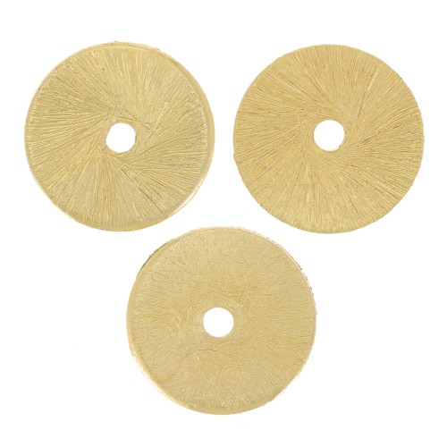 Rondelas Heishi efecto cepillado 8x0,8 mm - Dorado x5g aprox. 15 piezas