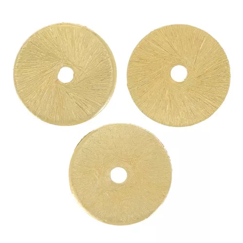 Rondelas Heishi efecto cepillado 8x0,8 mm - Dorado x5g aprox. 15 piezas