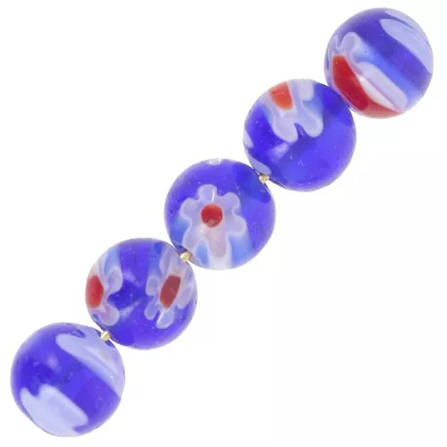 Redondas Millefiori 6 mm marina x15