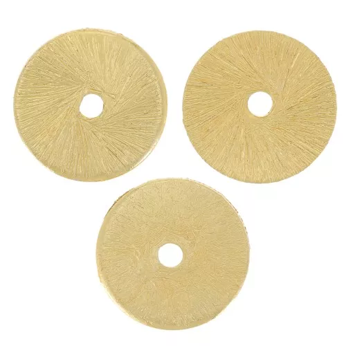 Arandela Heishi efecto cepillado 10x0,8 mm - Dorado x5g aprox. 9 piezas