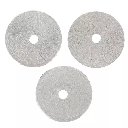 Heishi cuentas redondas efecto cepillado 10x0.8 mm Plateado x5g aprox. 9 piezas