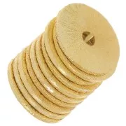 Arandela Heishi efecto cepillado 12x0,8 mm - Dorado x5g aprox. 6 piezas