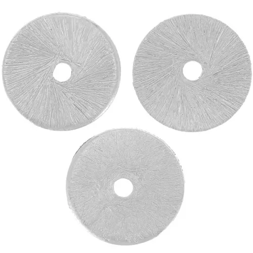 Heishi cuentas redondas efecto cepillado 12x0.8 mm Plateado x5g unas 6 piezas