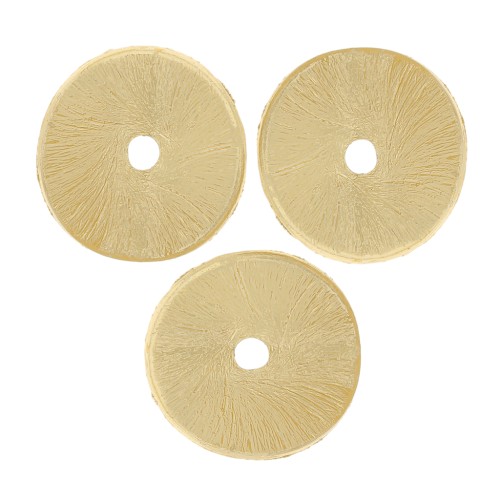 Rondelas Heishi onduladas efecto cepillado 8x0,8mm - Dorado x5g aprox. 15 unid.