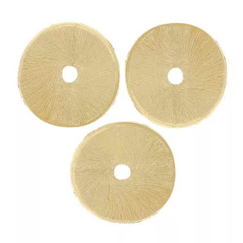 Rondelas Heishi onduladas efecto cepillado 8x0,8mm - Dorado x5g aprox. 15 unid.