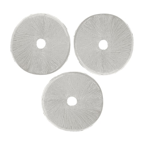 Rondelas Heishi onduladas efecto cepillado 8x0.8mm Plateado x5g about 15pcs