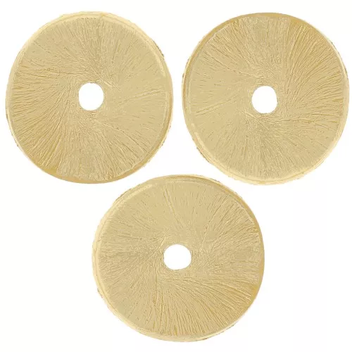 Rondelas Heishi onduladas efecto cepillado 12x0,8mm - Dorado x5g aprox. 6 piezas
