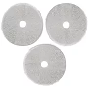 Heishi Ondulado Cepillado Efecto Redondo 12x0.8mm Plateado x5g aprox 6pcs