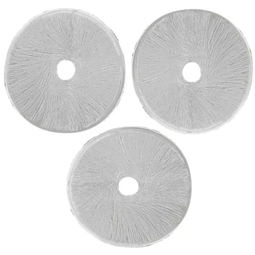 Heishi Ondulado Cepillado Efecto Redondo 12x0.8mm Plateado x5g aprox 6pcs