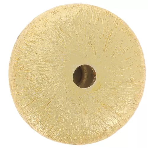 Cuentas redondas aplanadas efecto cepillado 12 mm - Dorado x10g aprox. 5 piezas