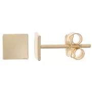Pendientes cuadrados 5 mm - Gold Filled x2