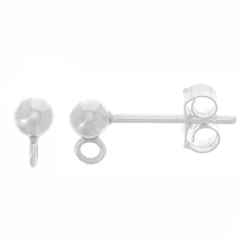 Bolas de 3 mm con anillo cerrado - Plata 925 x20