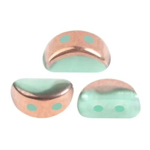 Kos® Glass Beads by Puca® 6x3 mm - Green Aqua Opal Capri Gold x10g