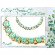 Cuentas de vidrio Kos® de Puca® 6x3 mm - Green Aqua Opal Luster x10g