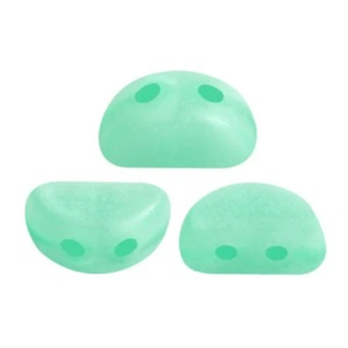 Kos® Glass Beads by Puca® 6x3 mm - Green Aqua Opal Mat x10g