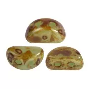 Kos® Glass Beads by Puca® 6x3 mm - Green Aqua Opal Travertin x10g