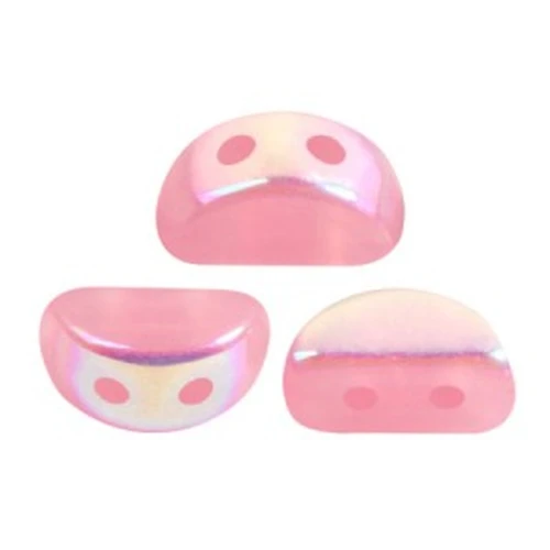 Cuentas de vidrio Kos® de Puca® 6x3 mm - Light Rose Opal AB x10g