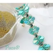 Kos® Glass Beads by Puca® 6x3 mm - Light Rose Opal Gold Splash x10g