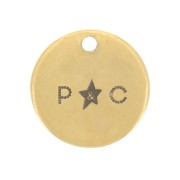 Charms personalizados 6 mm con logo único - Acero inoxidable dorado 304 x100