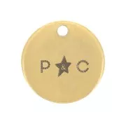 Charms personalizados 6 mm con logo único - Acero inoxidable dorado 304 x100